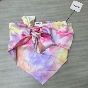 Super down Tie Dye Banana Top with tie front